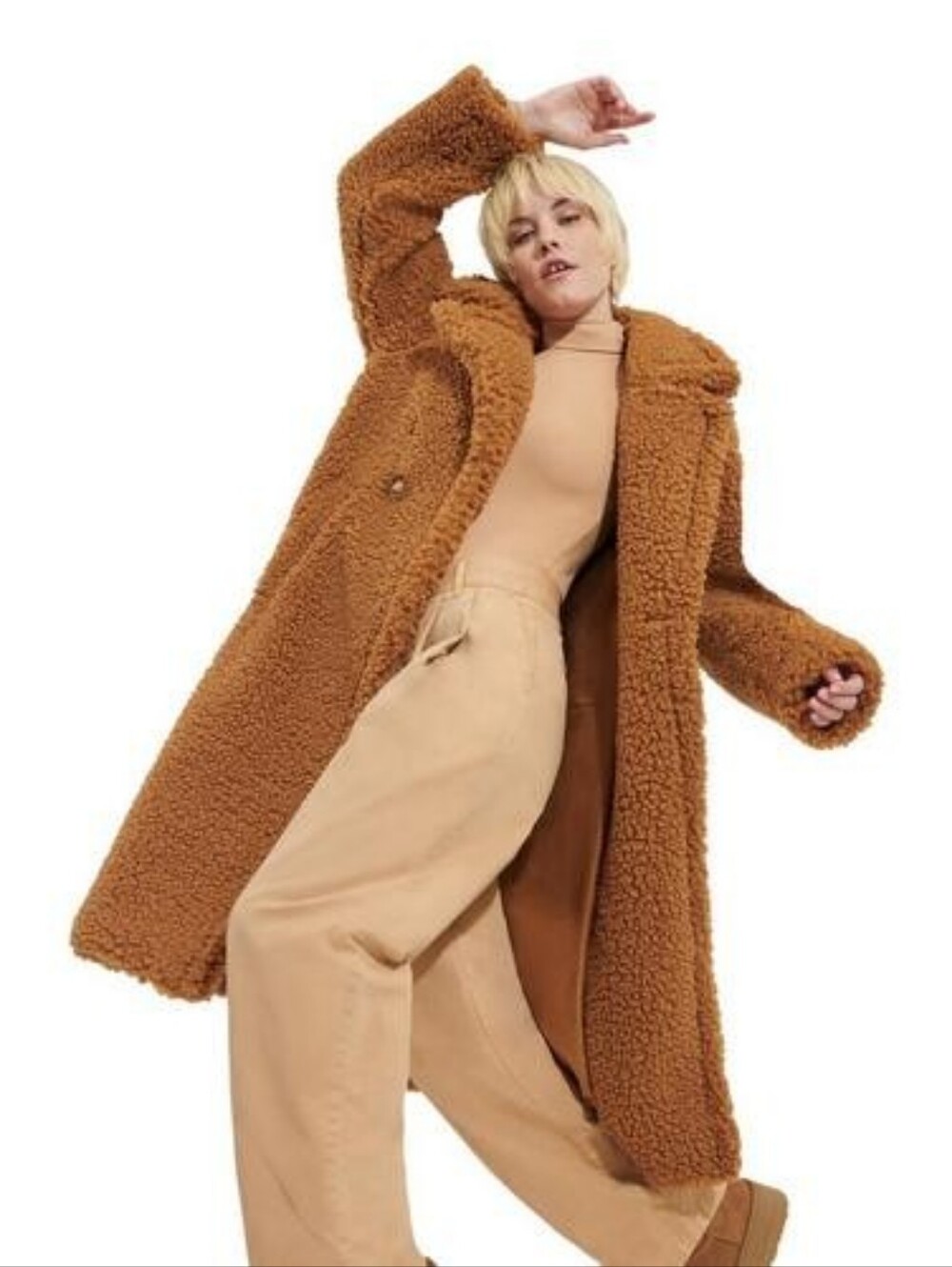 UGG Gertrude Teddy Coat Chestnut Women's Plus Size NWT